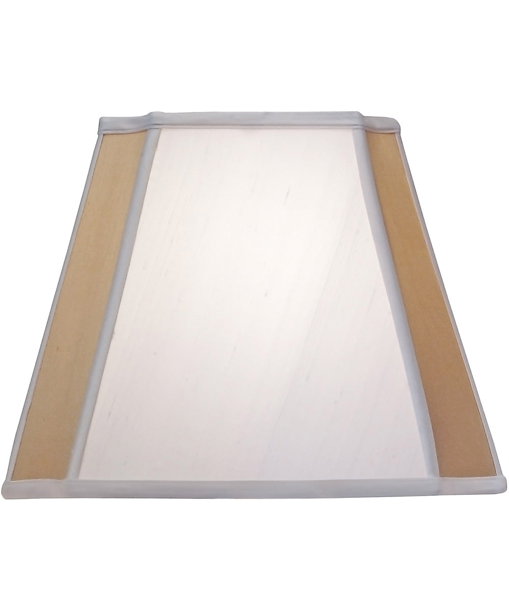 9x15x12 Off White & Tan Silk Shantung Cut Corner Square Softback Lampshade