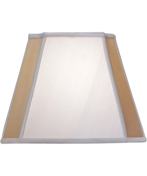 9x15x12 Off White & Tan Silk Shantung Cut Corner Square Softback Lampshade