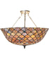 24" Wide Tiffany Fishscale Inverted Semi-Flushmount