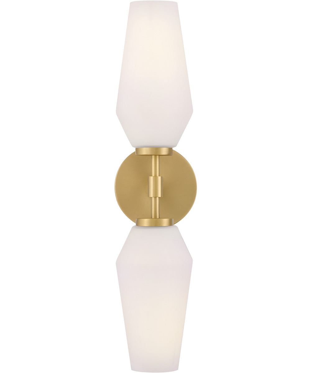 Gio 2-Light Large Two Light Sconce in Lacquered Brass