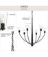 Jheni 6-Light Chandelier with Clear Glass Shades Matte Black