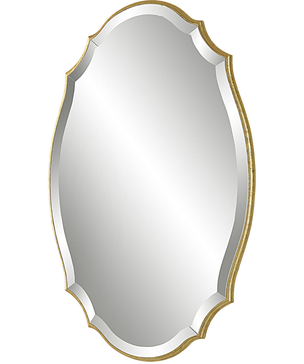 20x30" Wall Mirror Lightly Antiqued with Metallic Gold Leaf