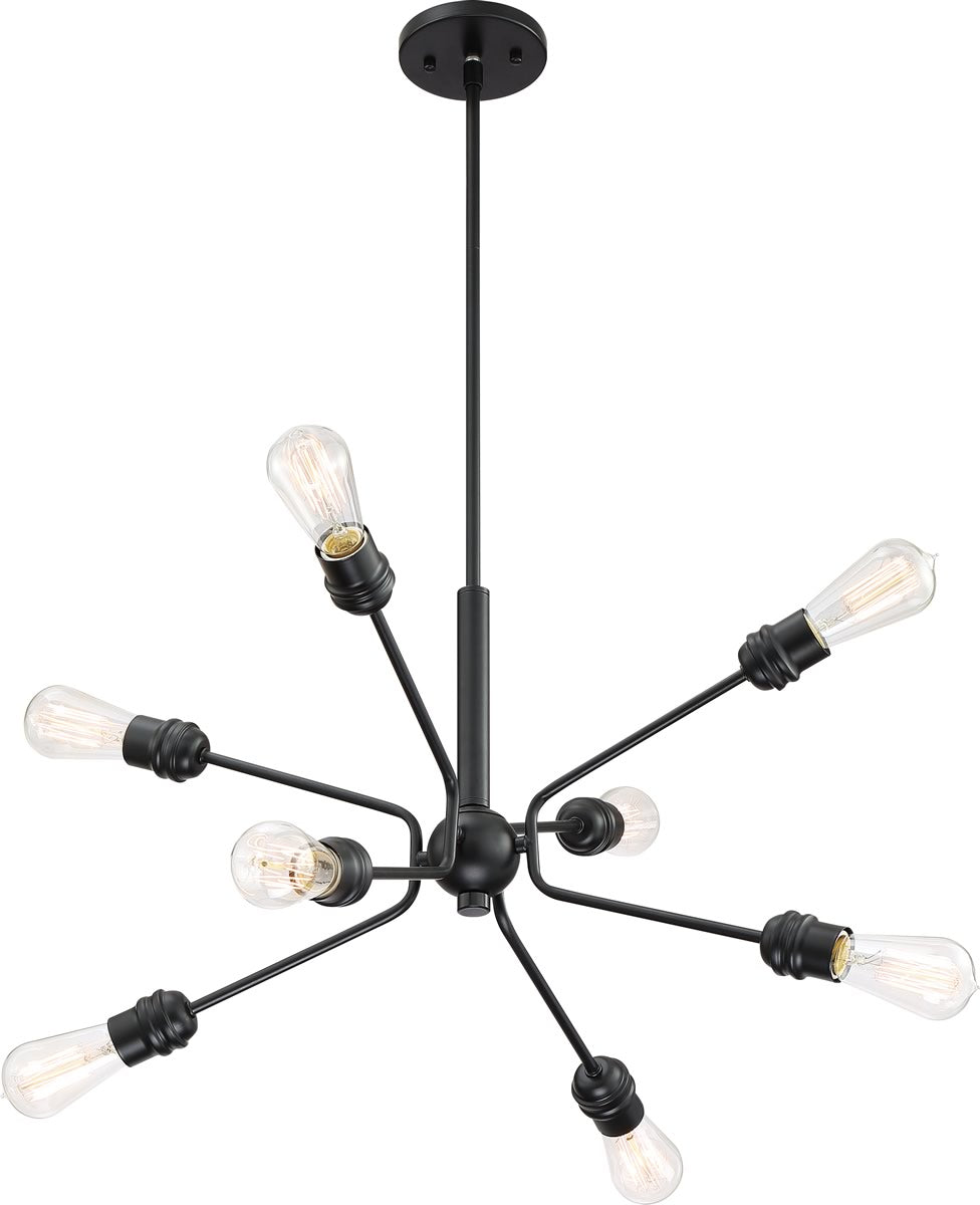 30"W Faraday 8-Light Pendant Black