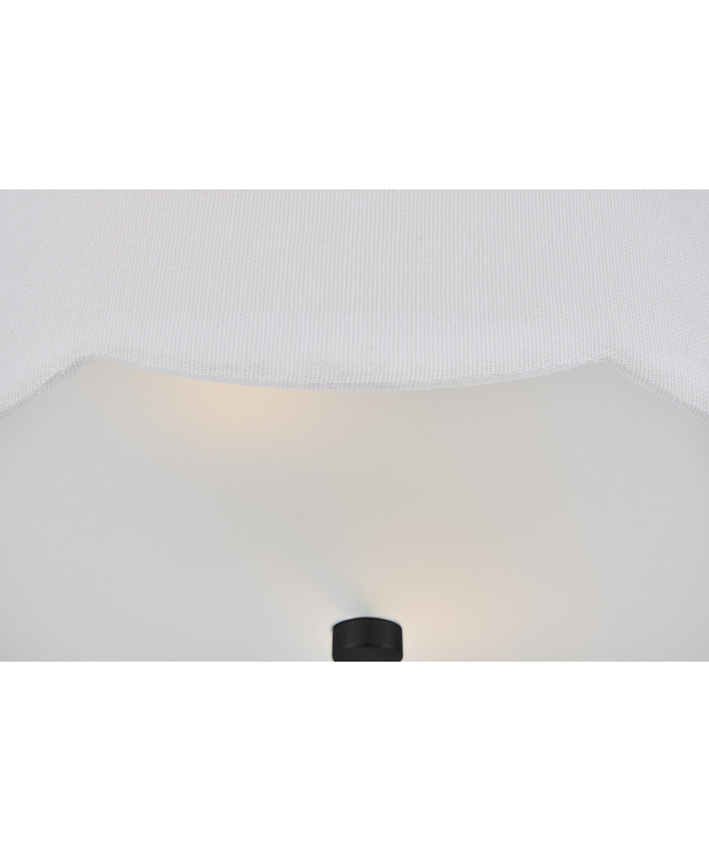 Bliss 2-Light Medium Semi-Flush Mount in Black
