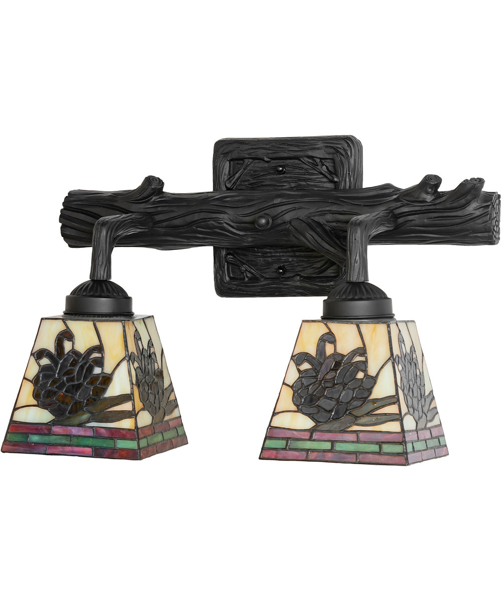 16" Wide Pinecone 2 Light Wall Sconce