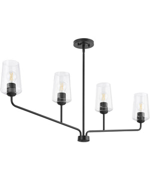 Celino 4-Light Linear Chandelier Black