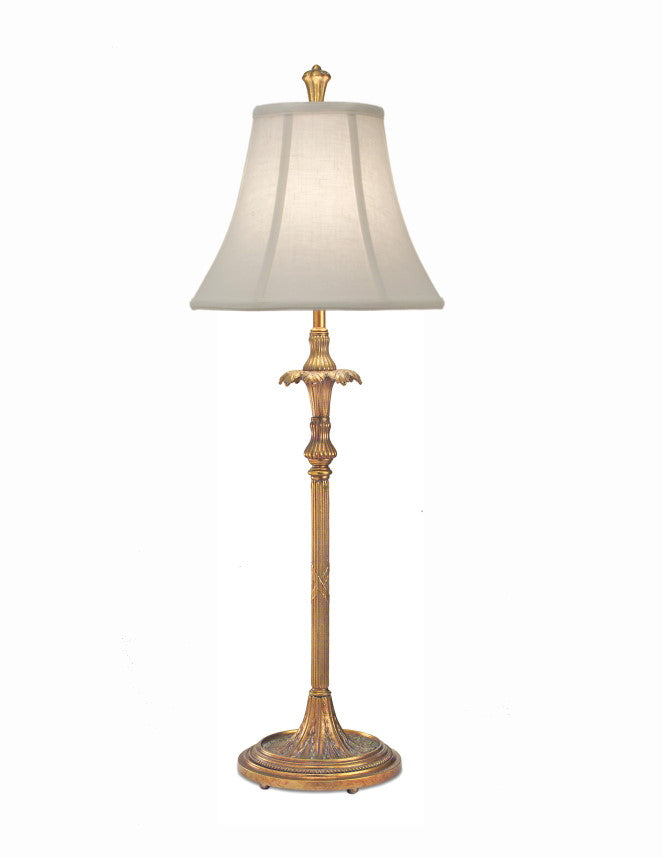 34"H Polished Honey Brass Signature by Stiffel Buffet Lamp, 3-Way