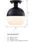 Linden 1 Light Semi Flush Mount Matte Black