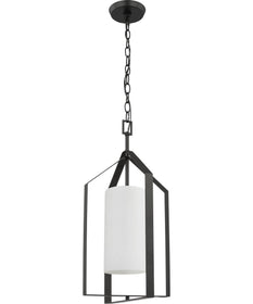 Vertex 1-Light Etched White Foyer Light Matte Black