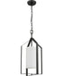 Vertex 1-Light Etched White Foyer Light Matte Black
