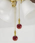 Polished Brass Burgundy Ceramic Ball Fan Pull 2.25"h