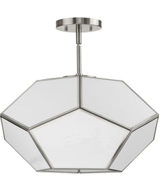Latham 18 in. 3-Light Flush Mount Brushed Nickel