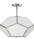 Latham 18 in. 3-Light Flush Mount Brushed Nickel