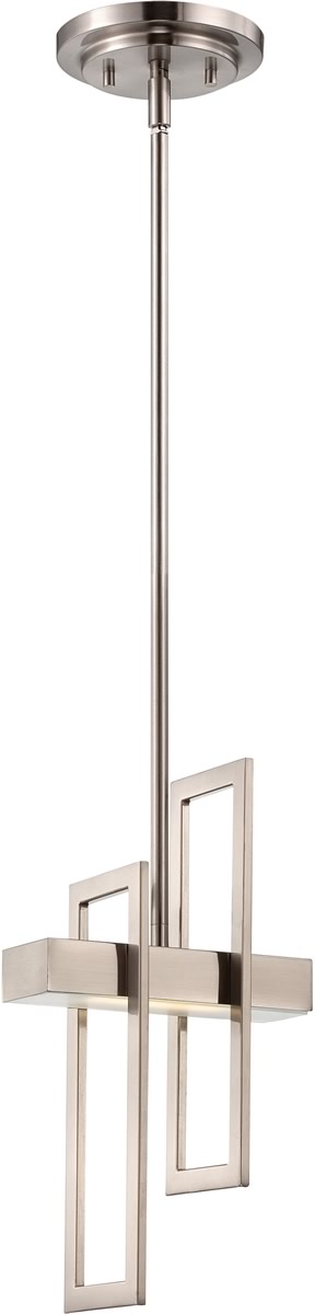 8"W Frame 1-Light LED Pendant Brushed Nickel