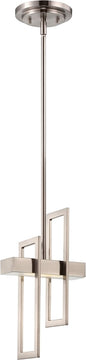 8"W Frame 1-Light LED Pendant Brushed Nickel
