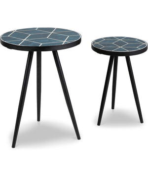 Clairbelle Accent Table Set of 2 Teal