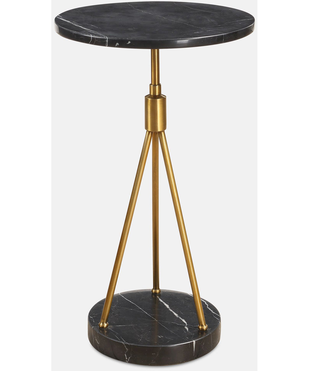 Rosston Black Marble Accent Table