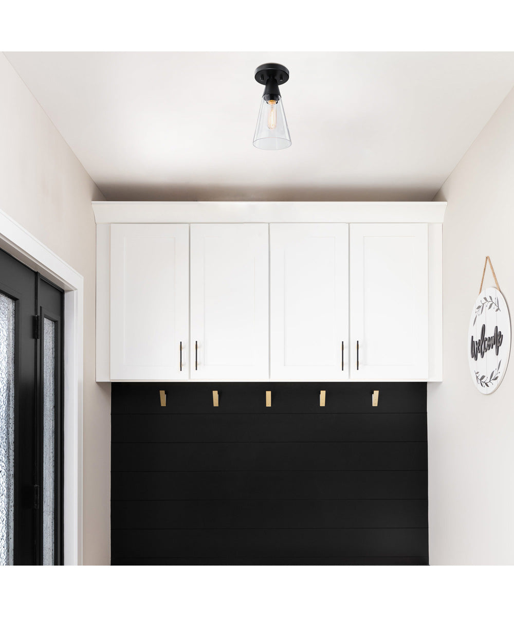 Norro 1 Light Flush Mount Matte Black