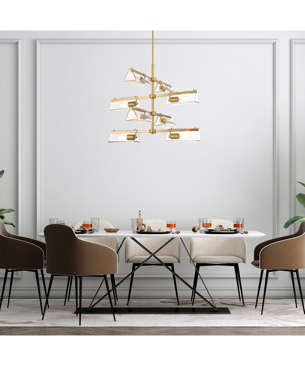 Latitude 8 Light Chandelier  Brushed Gold