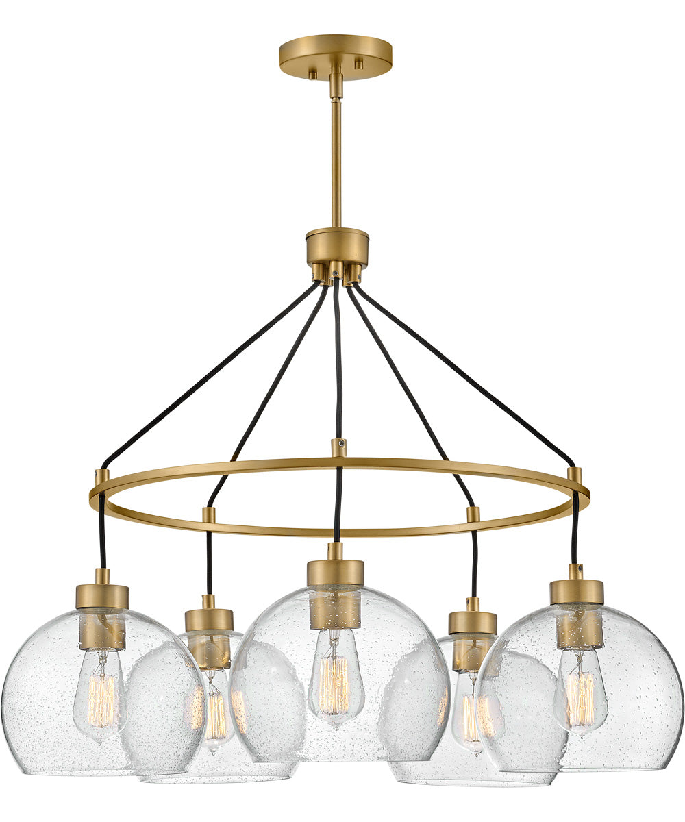 Rumi 5-Light Medium Single Tier Chandelier in Lacquered Brass