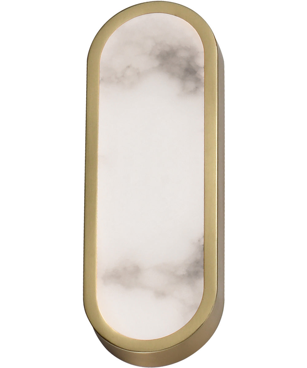 Plinth 15 inch LED Alabaster Wall Sconce Natural Aged Brass
