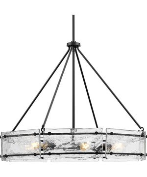 Rivera 6-Light Luxe Industrial Chandelier Matte Black