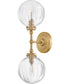 Helene 2-Light Medium Two Light Sconce in Lacquered Brass