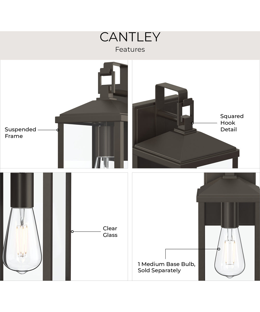 Cantley Extra Large Outdoor Wall Lantern with Clear Glass Panels Antique Bronze