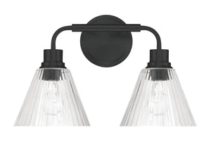 Pleated 2-Light Lighting Flat Black