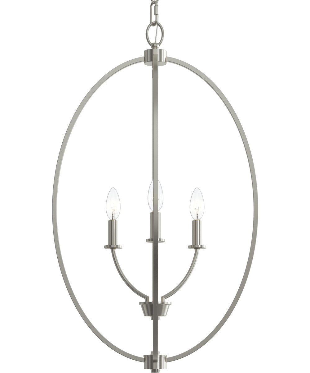Jheni 3-Light Foyer Pendant Brushed Nickel