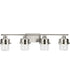 Beckner 4-Light Clear Glass Urban Industrial Bath Light Brushed Nickel