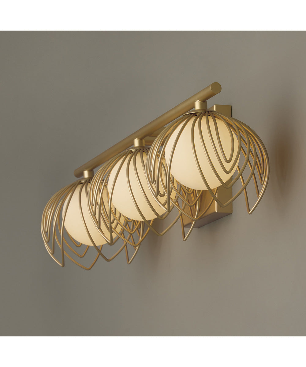 Flora 3-Light Vanity Buffed Gold