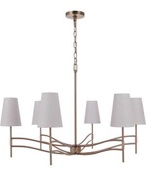 37"W Astor 6-Light Fabric Chandelier Satin Brass