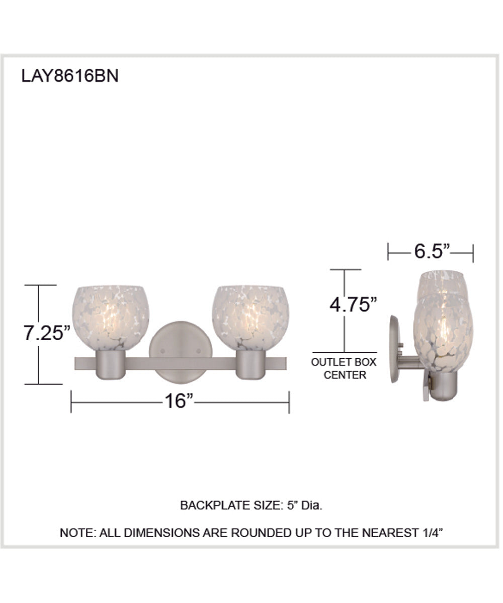 Layton 2-light Bath Light Brushed Nickel