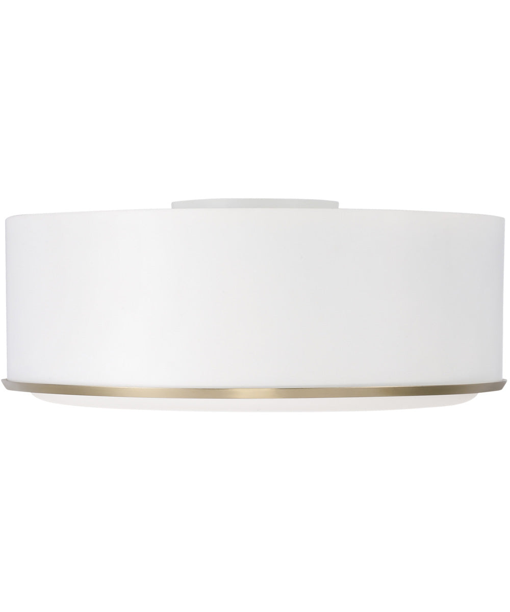 Carlton 3-Light Flush Matte Brass and White