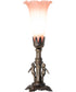 11" High Pink Tiffany Pond Lily Maidens Mini Lamp
