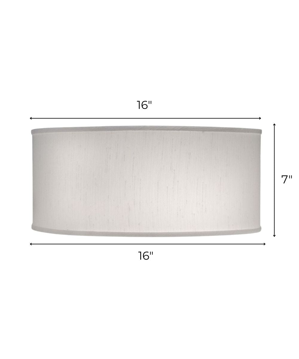 16x16x7 Global White Shallow Drum Hardback Lampshade