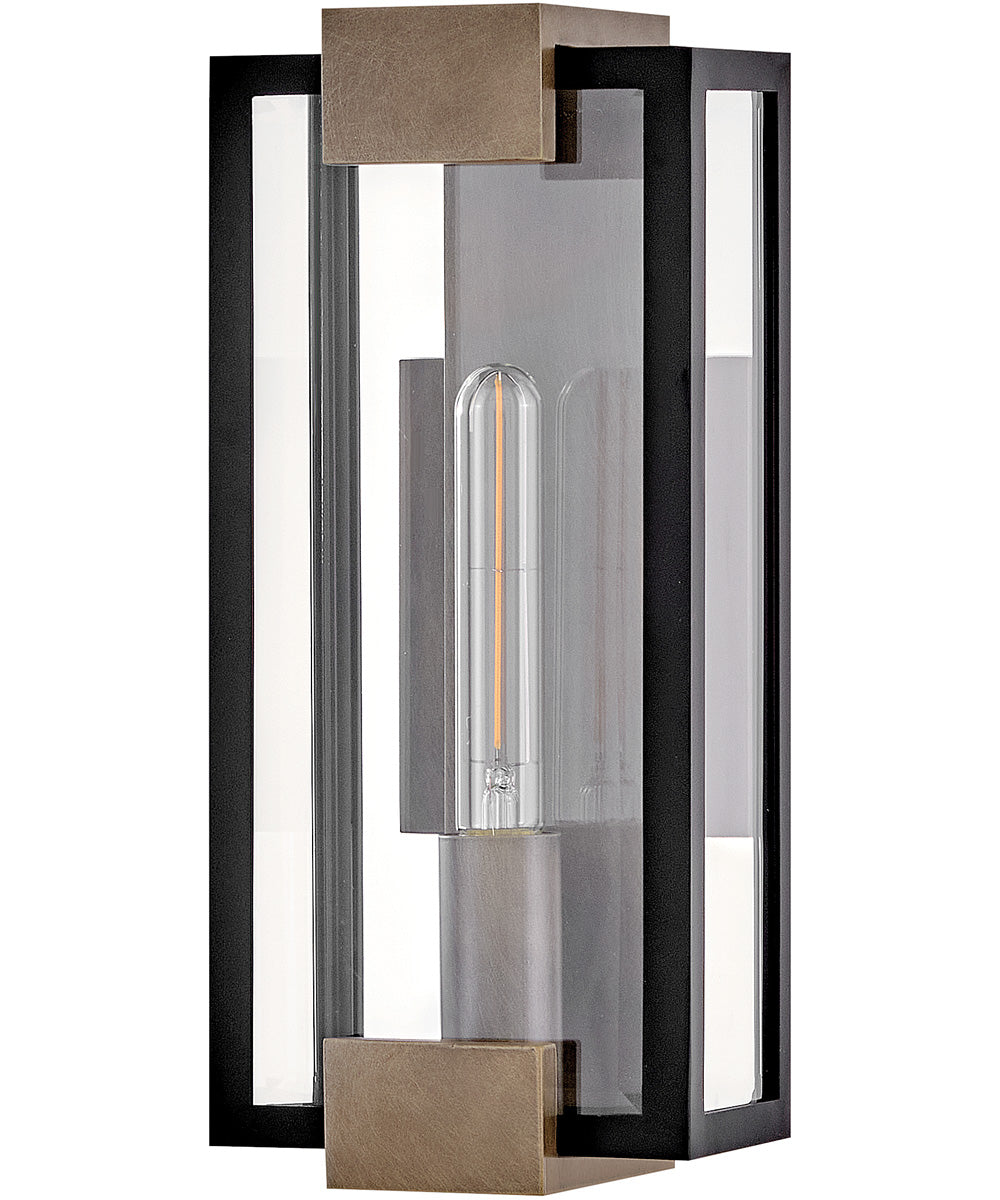 Bergen 1-Light Small Wall Mount Lantern in Black