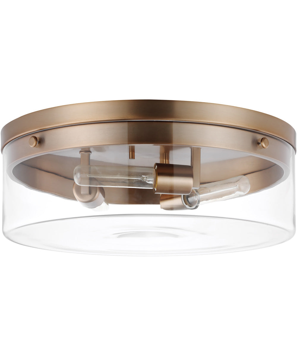 Intersection 3-Light Close-to-Ceiling Burnished Brass