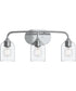 Ilia 3-Light Bath Vanity with Clear Glass Shade Polished Chrome
