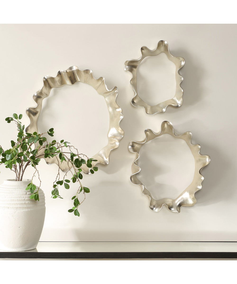 Ripple Effect Silver Wall Art Set of 3