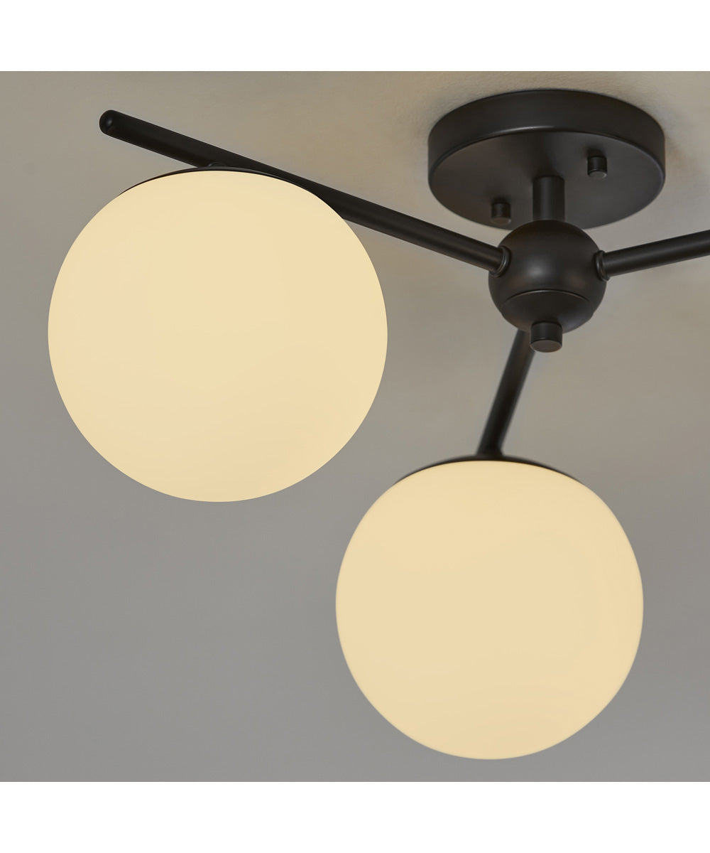 Jasper 3-light Semi-Flush Mount Matte Black