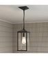 Cantley Outdoor Pendant with Clear Glass Panels Matte Black