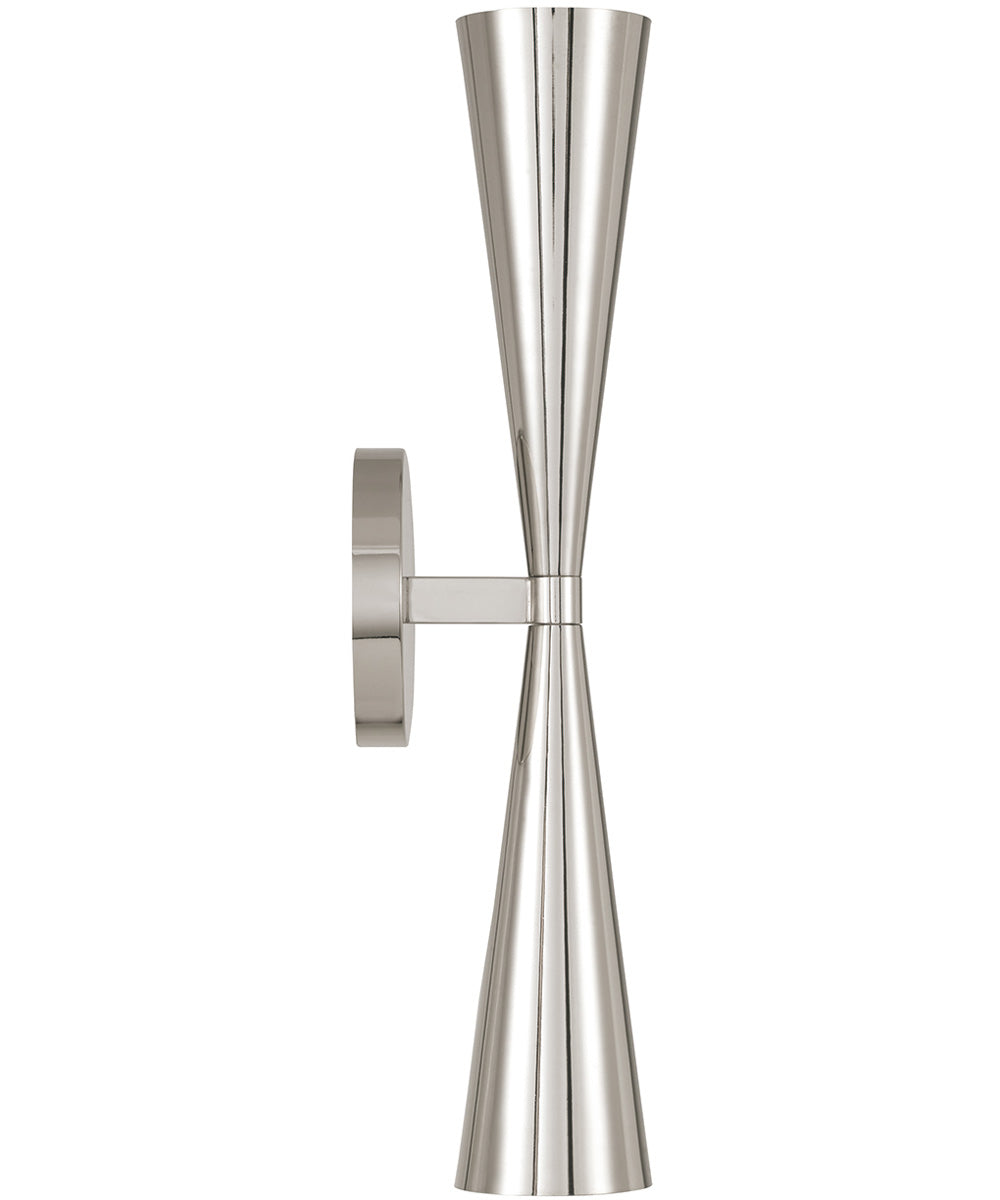Levi 2-Light Sconce Polished Nickel