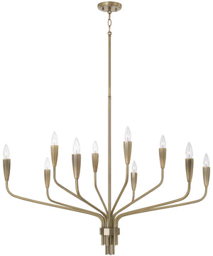 Palmer 10-Light Chandelier Antiqued Brass
