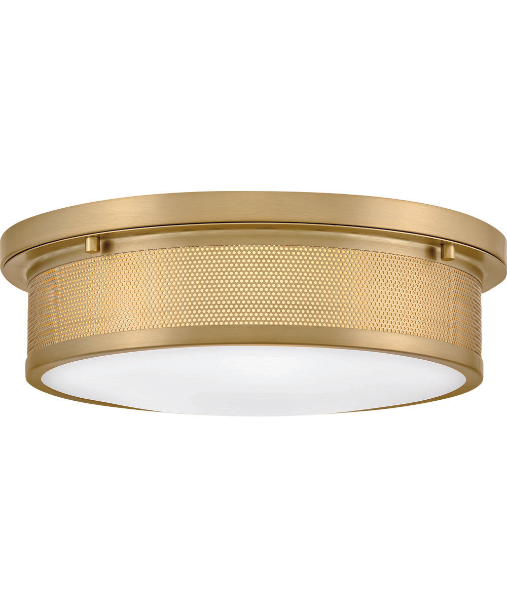Pierce 3-Light Medium Flush Mount in Lacquered Brass