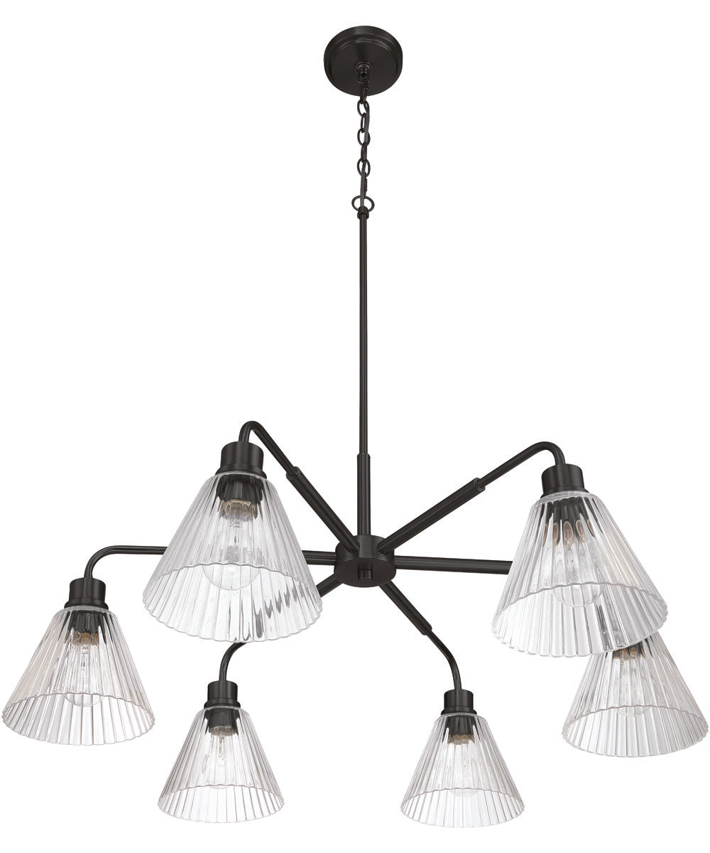 Pleated 6-Light Lighting Flat Black