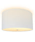16"W Moderne Flush Mount Conversion Kit  White Linen Drum Lampshade