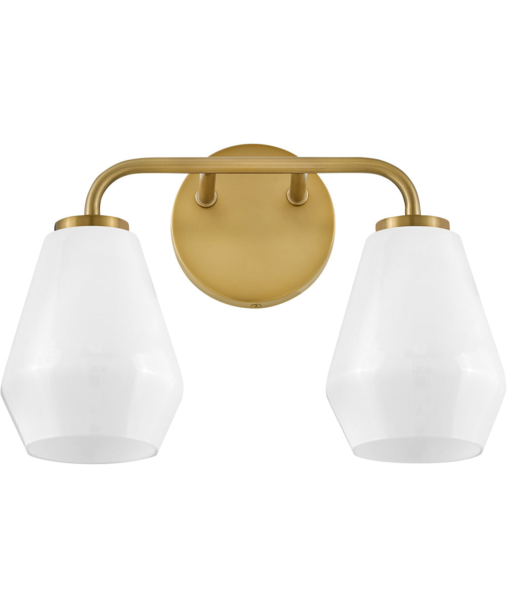 Gio 2-Light Small Two Light Vanity in Lacquered Brass