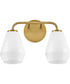 Gio 2-Light Small Two Light Vanity in Lacquered Brass